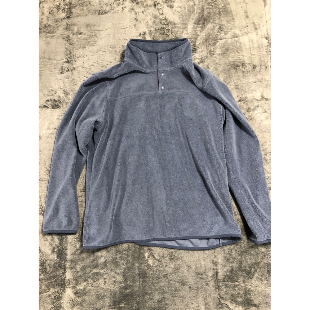 32 Degrees Heat Mens XL Blue Fleece Quarter Snap Pullover Mock Neck Sweater